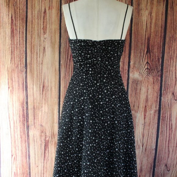 Jessica Howard Dress, Black with Gray Polkadots, Size 8, Fit and Flare, Retro - Picture 11 of 12